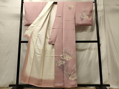 平和屋着物■訪問着　地紙風景草花文　暈し染め　正絹　逸品　CABI1731oy