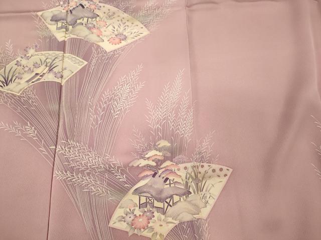 平和屋着物■訪問着　地紙風景草花文　暈し染め　正絹　逸品　CABI1731oy
