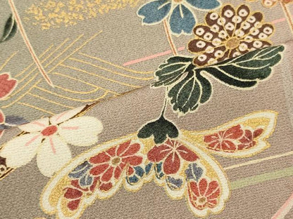 平和屋着物■上質な小紋　草花文　暈し染め　金彩　正絹　逸品　CABI1735oy