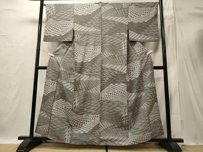 平和屋着物■上質な小紋　幾何学文様　正絹　逸品　CABI1754oy