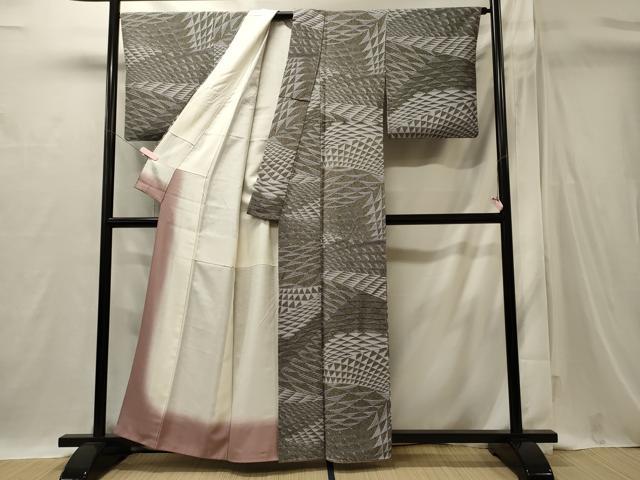 平和屋着物■上質な小紋　幾何学文様　正絹　逸品　CABI1754oy