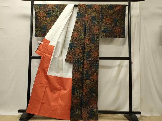 平和屋着物■上質な紬　絵皿文　正絹　逸品　未使用　CABI1755oy
