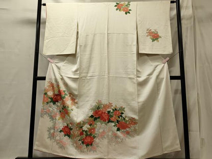 平和屋着物■訪問着　刺繍　草花文　正絹　逸品　CABI1760oy