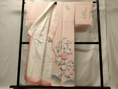 平和屋着物■訪問着　手描き　遠山花文　暈し染め　正絹　逸品　未使用　CABI1763oy