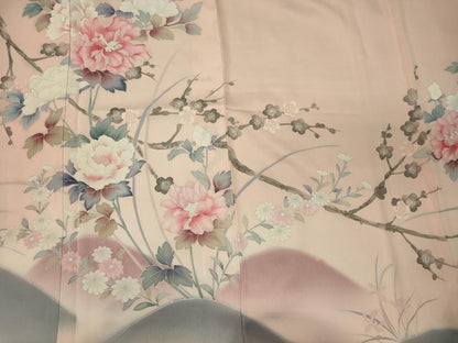 平和屋着物■訪問着　手描き　遠山花文　暈し染め　正絹　逸品　未使用　CABI1763oy