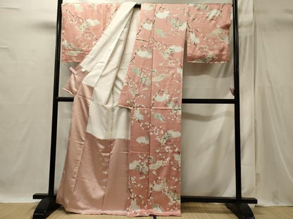 平和屋着物■上質な小紋　扇面枝梅文　金彩　正絹　逸品　CABI1766oy