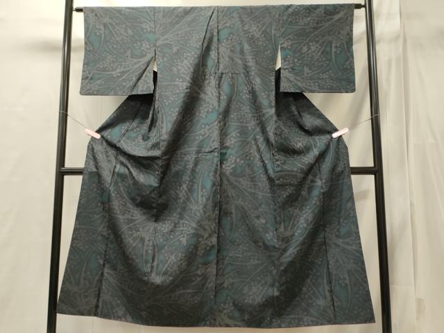 平和屋着物■上質な紬　草葉文　正絹　逸品　CABI1771oy