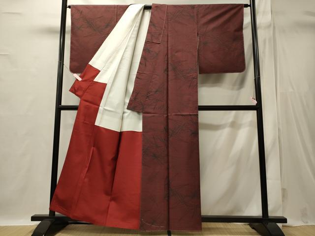 平和屋着物■本場大島紬　7マルキ　松葉文　正絹　逸品　未使用　CABI1776oy