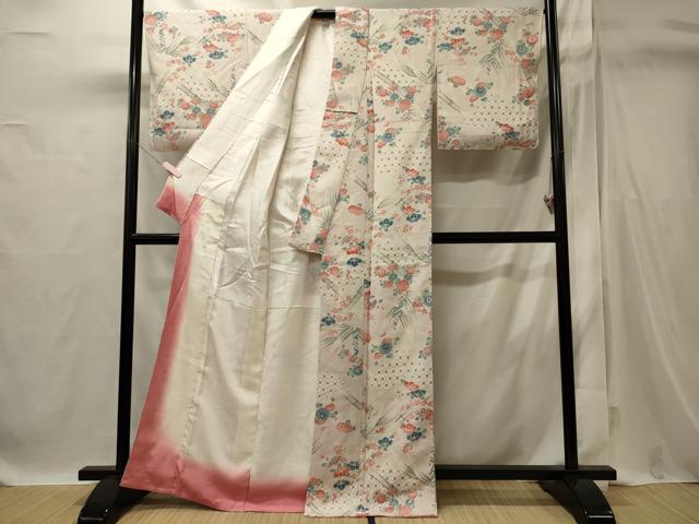 平和屋着物■上質な小紋　吉祥草花文　正絹　逸品　CABI1778oy