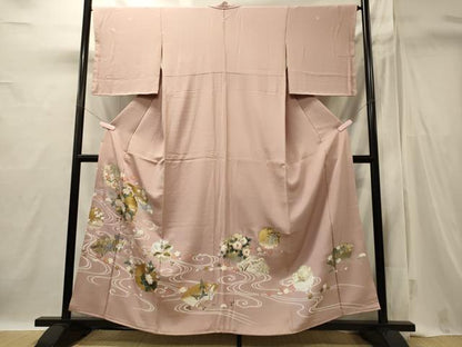 平和屋着物■豪華色留袖　駒刺繍　流水雪輪花文　金彩　正絹　逸品　未使用　CABI1780oy