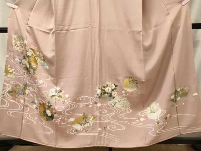 平和屋着物■豪華色留袖　駒刺繍　流水雪輪花文　金彩　正絹　逸品　未使用　CABI1780oy