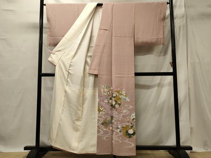 平和屋着物■豪華色留袖　駒刺繍　流水雪輪花文　金彩　正絹　逸品　未使用　CABI1780oy