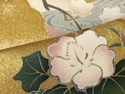 平和屋着物■豪華色留袖　駒刺繍　流水雪輪花文　金彩　正絹　逸品　未使用　CABI1780oy
