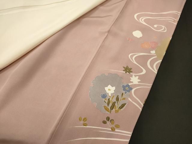 平和屋着物■豪華色留袖　駒刺繍　流水雪輪花文　金彩　正絹　逸品　未使用　CABI1780oy
