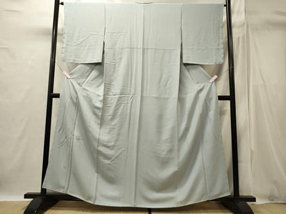 平和屋着物■上質な色無地　草花地紋　秘色色　正絹　逸品　未使用　CABI1783oy