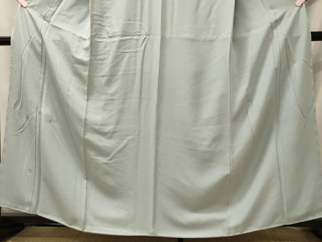 平和屋着物■上質な色無地　草花地紋　秘色色　正絹　逸品　未使用　CABI1783oy