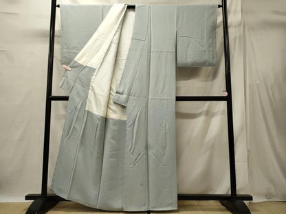 平和屋着物■上質な色無地　草花地紋　秘色色　正絹　逸品　未使用　CABI1783oy