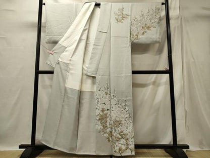 平和屋着物■訪問着　草花文　金彩　正絹　逸品　CABI1787oy