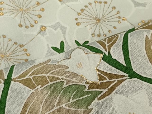 平和屋着物■訪問着　草花文　金彩　正絹　逸品　CABI1787oy