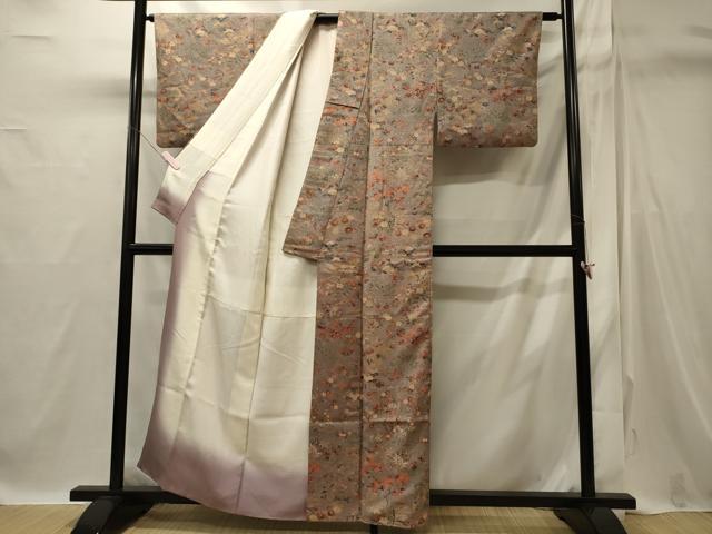 平和屋着物■上質な小紋　草花文　正絹　逸品　CABI1793oy