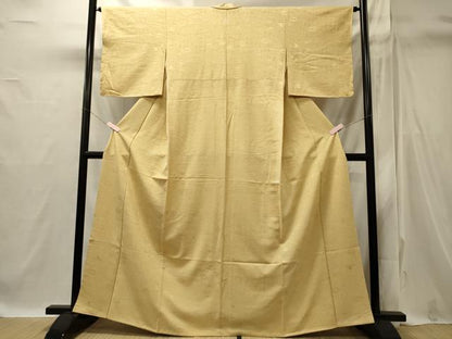 平和屋着物■上質な色無地　草花地紋　砥粉色　正絹　逸品　未使用　CABI1795oy