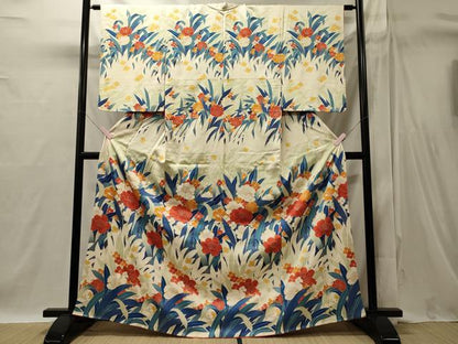 平和屋着物■訪問着　草花文　金彩　正絹　逸品　CABI1796oy