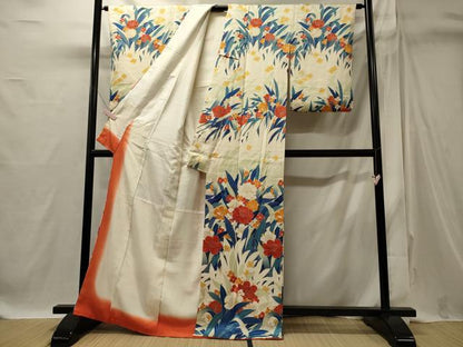 平和屋着物■訪問着　草花文　金彩　正絹　逸品　CABI1796oy