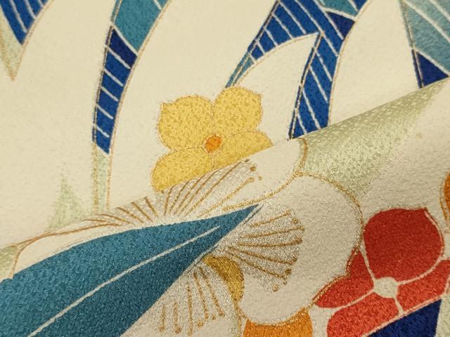 平和屋着物■訪問着　草花文　金彩　正絹　逸品　CABI1796oy