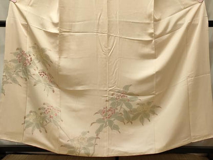 平和屋着物■訪問着　手描き　刺繍　枝花文　正絹　逸品　CABI1797oy