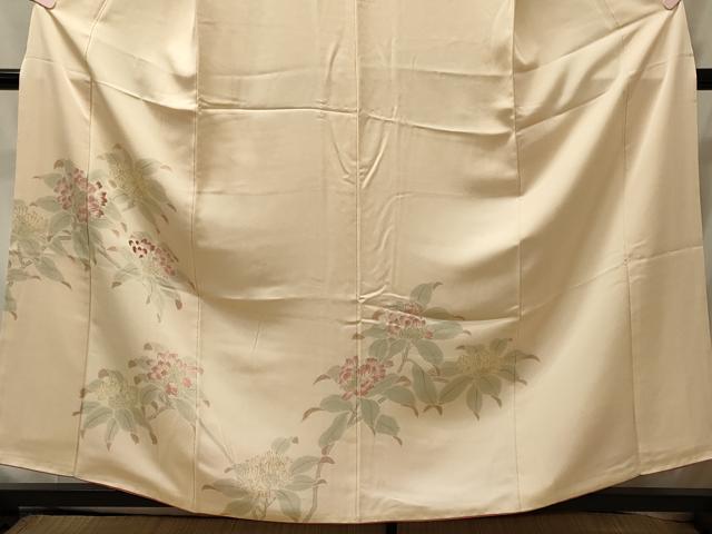 平和屋着物■訪問着　手描き　刺繍　枝花文　正絹　逸品　CABI1797oy