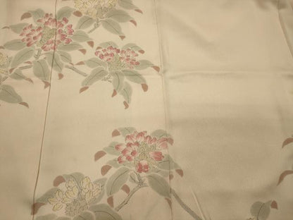 平和屋着物■訪問着　手描き　刺繍　枝花文　正絹　逸品　CABI1797oy