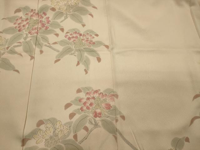 平和屋着物■訪問着　手描き　刺繍　枝花文　正絹　逸品　CABI1797oy