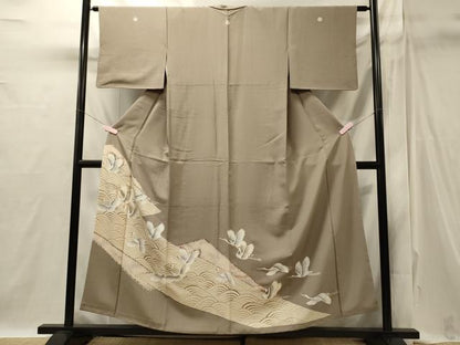 平和屋着物■豪華色留袖　立波飛鶴文　金彩　正絹　逸品　CABI1799oy