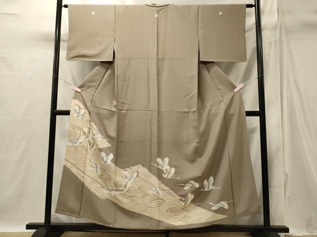 平和屋着物■豪華色留袖　立波飛鶴文　金彩　正絹　逸品　CABI1799oy