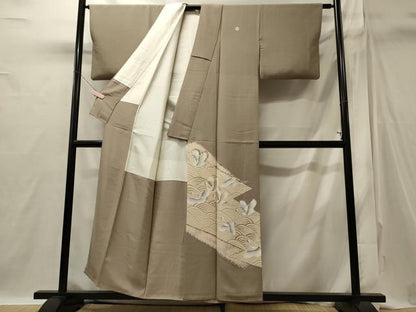 平和屋着物■豪華色留袖　立波飛鶴文　金彩　正絹　逸品　CABI1799oy