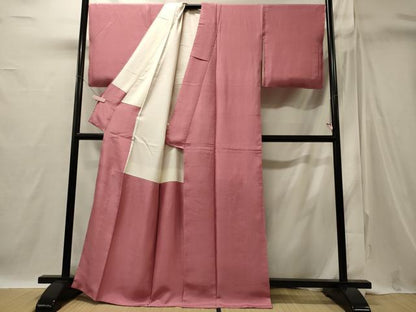 平和屋着物■上質な色無地　桃色　正絹　逸品　未使用　CABI1800oy