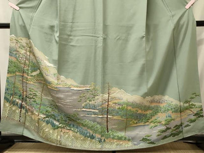 平和屋着物■豪華色留袖　遠山風景文　暈し染め　正絹　逸品　CABI1803oy