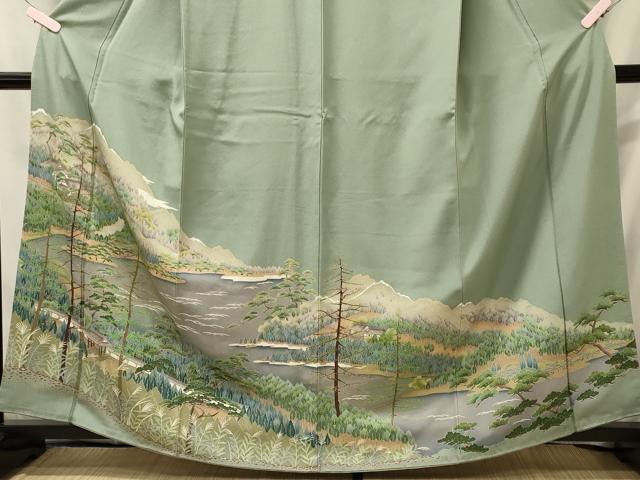 平和屋着物■豪華色留袖　遠山風景文　暈し染め　正絹　逸品　CABI1803oy
