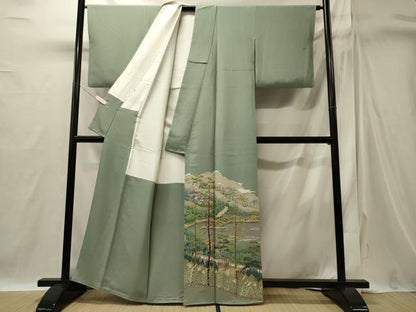 平和屋着物■豪華色留袖　遠山風景文　暈し染め　正絹　逸品　CABI1803oy