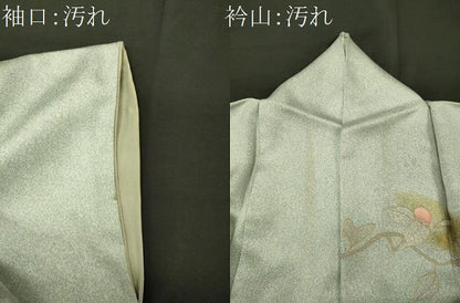 平和屋着物■訪問着　枝花文　暈し染め　金銀彩　正絹　逸品　CABI1805oy