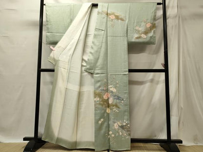 平和屋着物■訪問着　枝花文　暈し染め　金銀彩　正絹　逸品　CABI1805oy