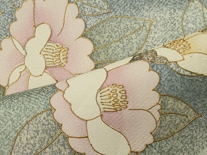 平和屋着物■訪問着　枝花文　暈し染め　金銀彩　正絹　逸品　CABI1805oy
