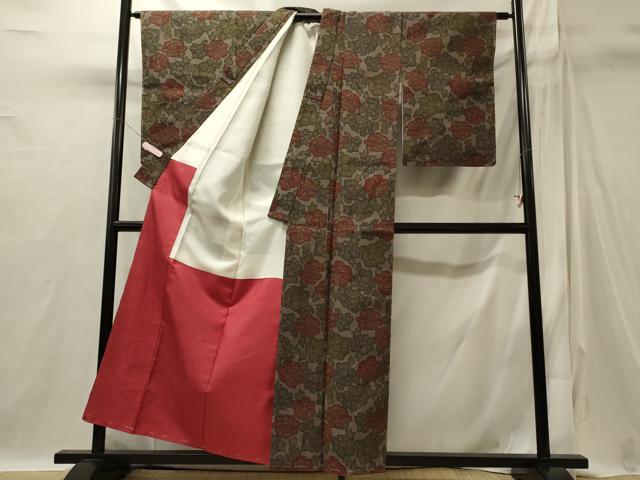 平和屋着物■上質な紬　舞花文　正絹　逸品　未使用　CABI1807oy