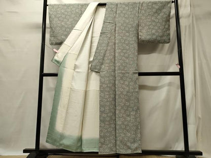 平和屋着物■上質な小紋　草花文　正絹　逸品　未使用　CABI1811oy