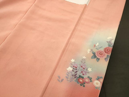 平和屋着物■訪問着　作家物　鼓流水花文　暈し染め　金彩　正絹　逸品　CABI1813oy