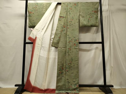 平和屋着物■上質な小紋　枝花文　正絹　逸品　CABI1814oy
