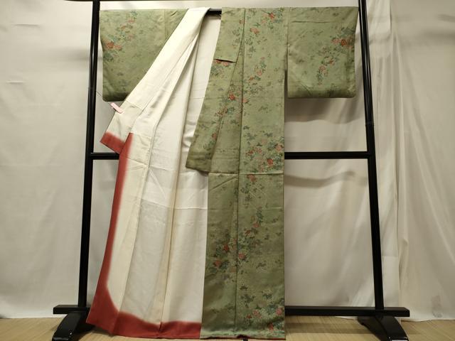 平和屋着物■上質な小紋　枝花文　正絹　逸品　CABI1814oy