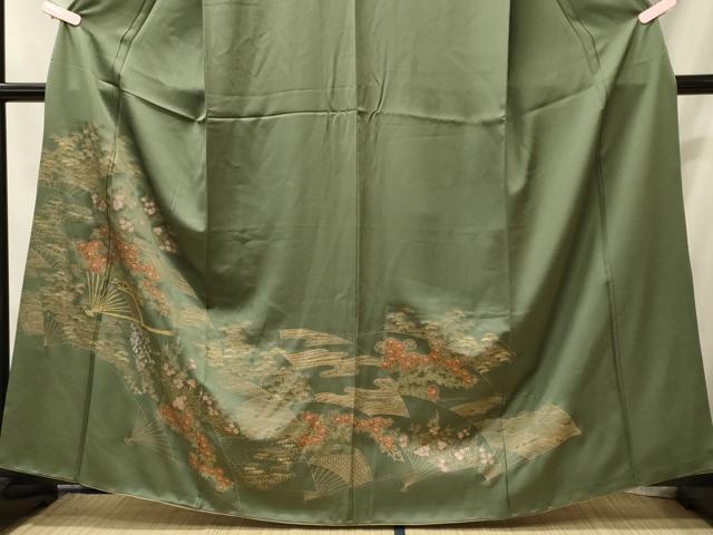 平和屋着物■訪問着　扇面花松文　金彩　正絹　逸品　CABI1815oy