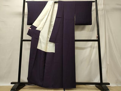 平和屋着物■上質な色無地　葡萄色　正絹　逸品　CABI1817oy