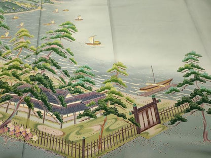 平和屋着物■豪華色留袖　風景松文　暈し染め　正絹　逸品　CABI1818oy